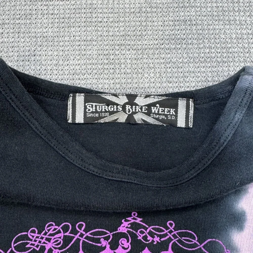 Sturgis Bike Week 2006 Tie-Dye T-Shirt Womens Sz Small Purple Black Short Sleeve - Picture 8 of 14